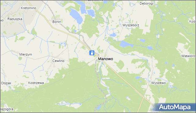 mapa Manowo, Manowo na mapie Targeo