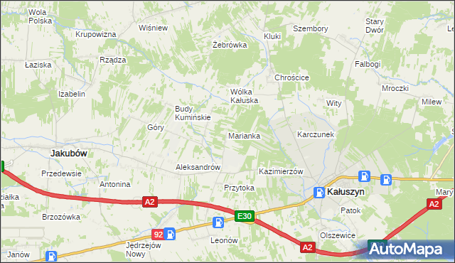 mapa Marianka gmina Kałuszyn, Marianka gmina Kałuszyn na mapie Targeo