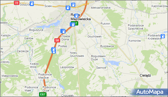 mapa Matyldów gmina Rawa Mazowiecka, Matyldów gmina Rawa Mazowiecka na mapie Targeo