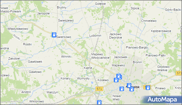mapa Mazewo Włościańskie, Mazewo Włościańskie na mapie Targeo
