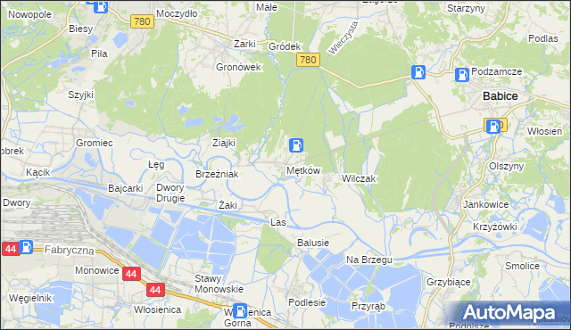 mapa Mętków, Mętków na mapie Targeo