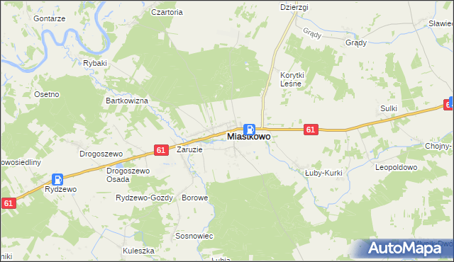 mapa Miastkowo, Miastkowo na mapie Targeo