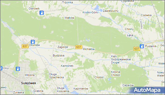 mapa Michałów gmina Halinów, Michałów gmina Halinów na mapie Targeo