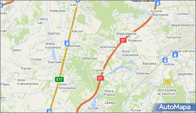mapa Mieszkowo gmina Piaseczno, Mieszkowo gmina Piaseczno na mapie Targeo