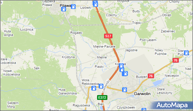 mapa Miętne, Miętne na mapie Targeo