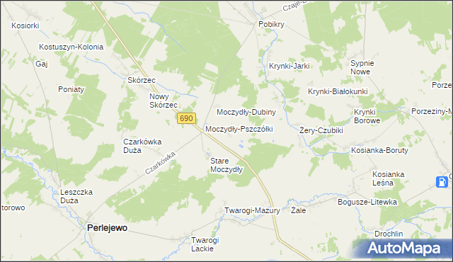 mapa Moczydły-Kukiełki, Moczydły-Kukiełki na mapie Targeo