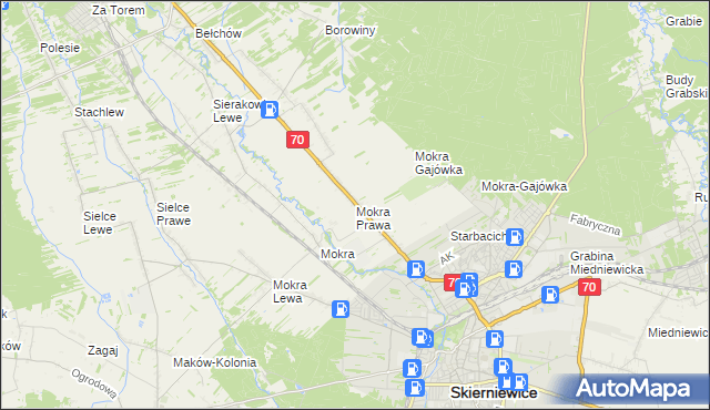mapa Mokra Prawa, Mokra Prawa na mapie Targeo