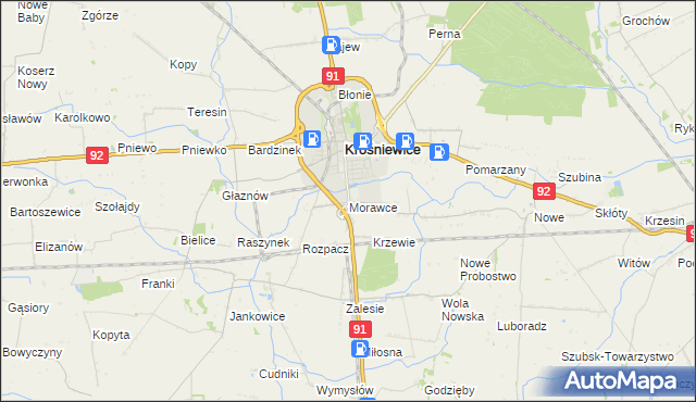 mapa Morawce, Morawce na mapie Targeo