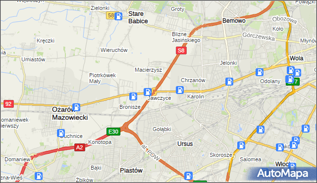 mapa Mory gmina Ożarów Mazowiecki, Mory gmina Ożarów Mazowiecki na mapie Targeo