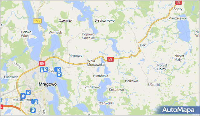 mapa Muntowo, Muntowo na mapie Targeo