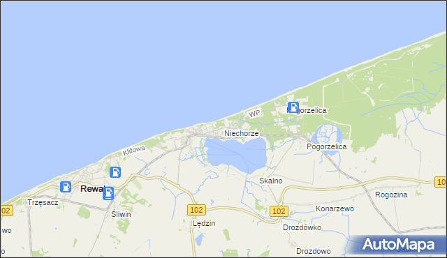 mapa Niechorze, Niechorze na mapie Targeo