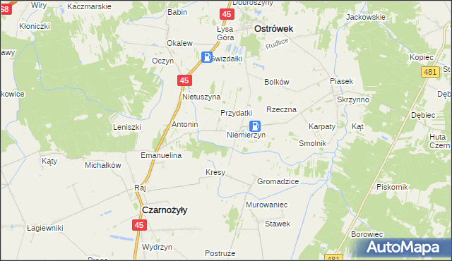 mapa Niemierzyn, Niemierzyn na mapie Targeo