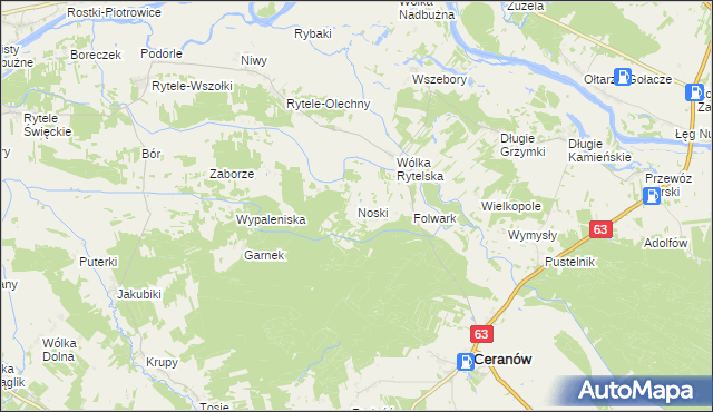 mapa Noski, Noski na mapie Targeo