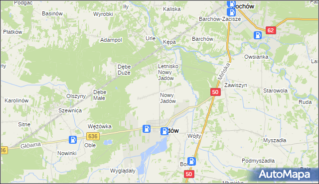 mapa Nowy Jadów, Nowy Jadów na mapie Targeo