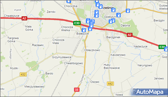 mapa Obłaczkowo, Obłaczkowo na mapie Targeo