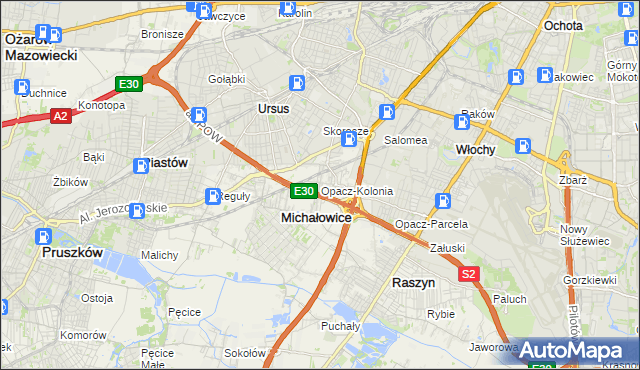 mapa Opacz-Kolonia, Opacz-Kolonia na mapie Targeo