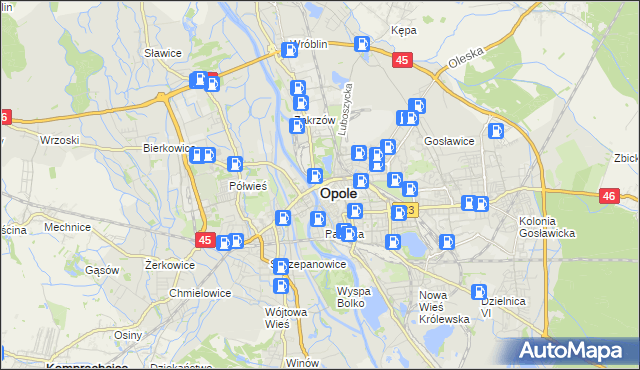 mapa Opola, Opole na mapie Targeo