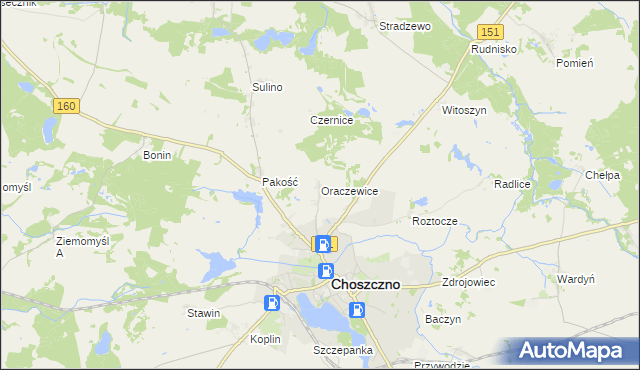 mapa Oraczewice, Oraczewice na mapie Targeo