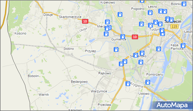 mapa Ostoja gmina Kołbaskowo, Ostoja gmina Kołbaskowo na mapie Targeo