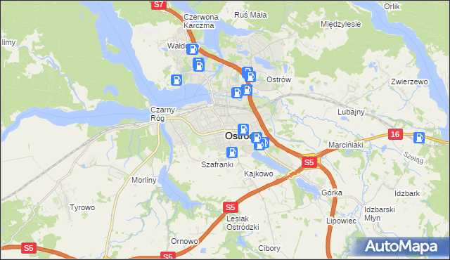 mapa Ostróda, Ostróda na mapie Targeo