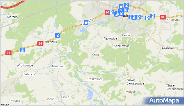 mapa Otok gmina Bolesławiec, Otok gmina Bolesławiec na mapie Targeo