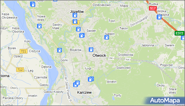 mapa Otwock, Otwock na mapie Targeo