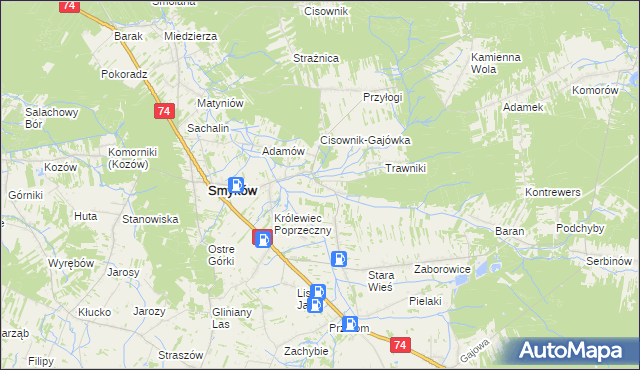 mapa Piaski Królewieckie, Piaski Królewieckie na mapie Targeo