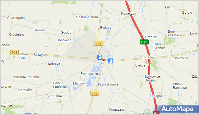 mapa Piątek powiat łęczycki, Piątek powiat łęczycki na mapie Targeo