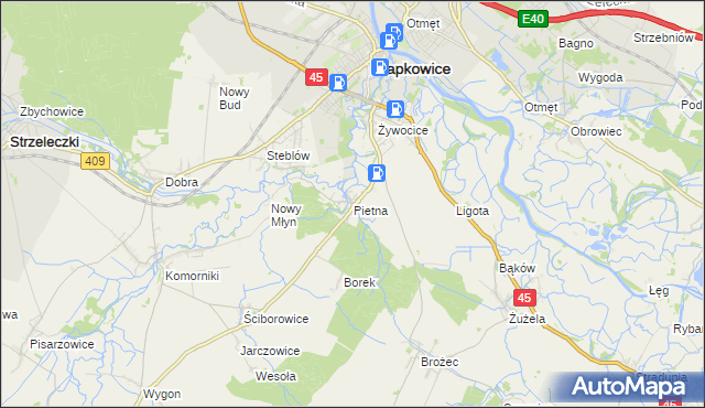 mapa Pietna, Pietna na mapie Targeo