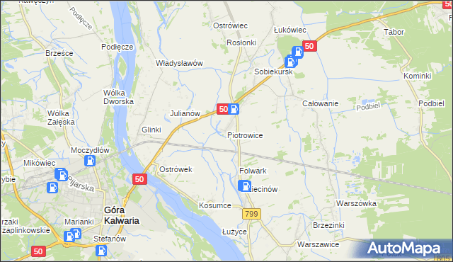 mapa Piotrowice gmina Karczew, Piotrowice gmina Karczew na mapie Targeo