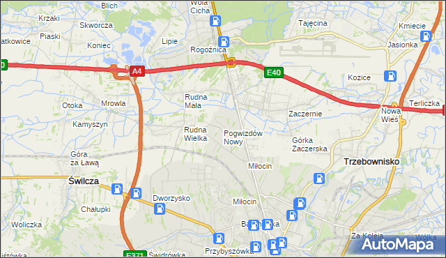 mapa Pogwizdów Nowy, Pogwizdów Nowy na mapie Targeo