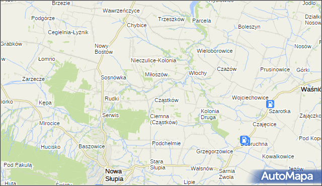 mapa Pokrzywianka gmina Nowa Słupia, Pokrzywianka gmina Nowa Słupia na mapie Targeo