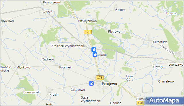 mapa Połajewko, Połajewko na mapie Targeo