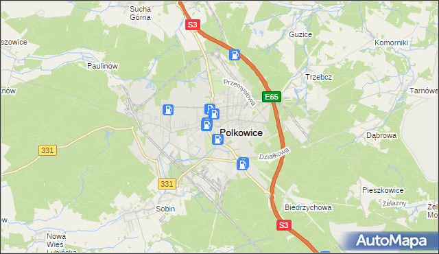 mapa Polkowice, Polkowice na mapie Targeo