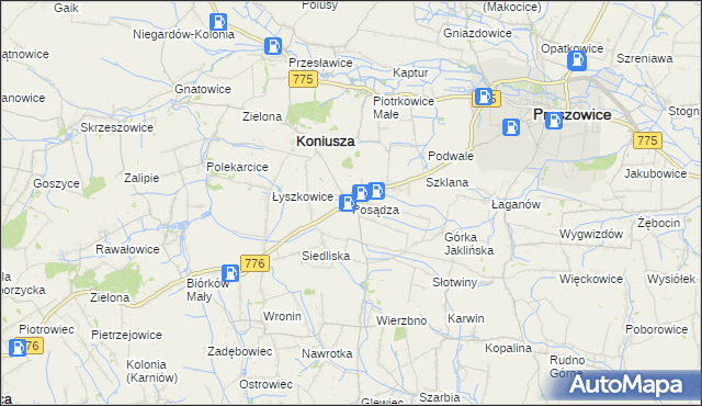 mapa Posądza, Posądza na mapie Targeo