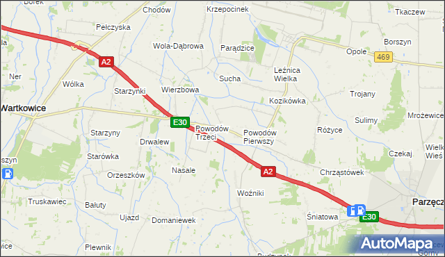 mapa Powodów Drugi, Powodów Drugi na mapie Targeo