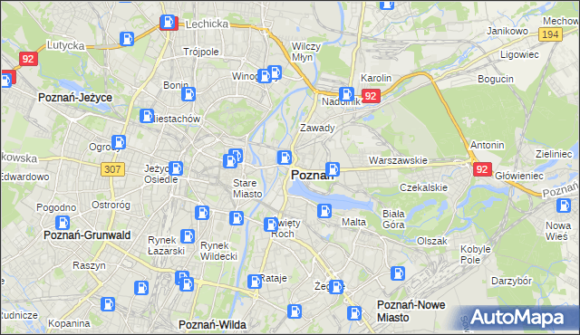 mapa Poznania, Poznań na mapie Targeo