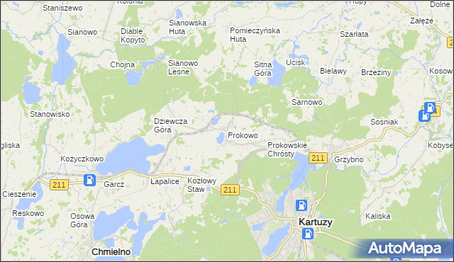 mapa Prokowo, Prokowo na mapie Targeo