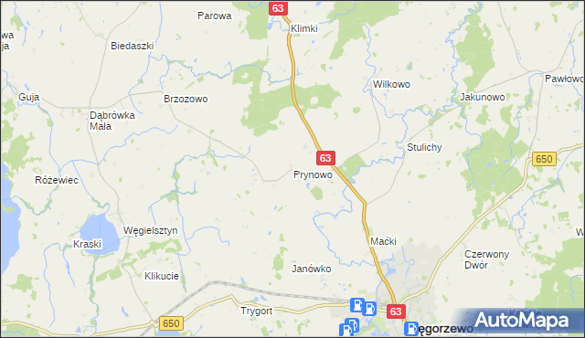 mapa Prynowo, Prynowo na mapie Targeo