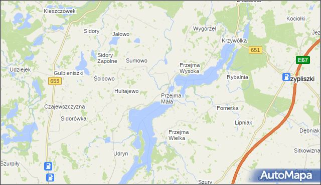 mapa Przejma Mała, Przejma Mała na mapie Targeo