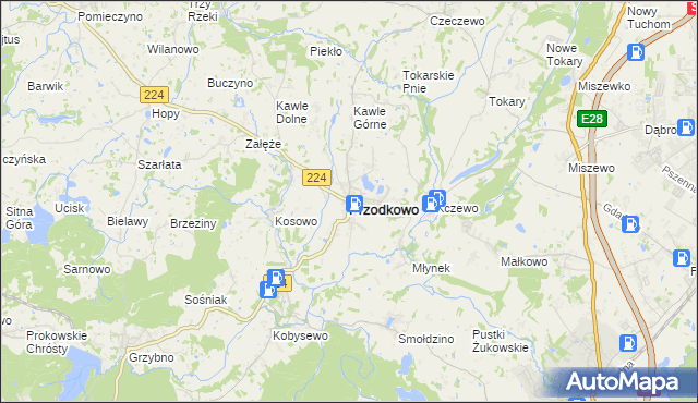 mapa Przodkowo, Przodkowo na mapie Targeo