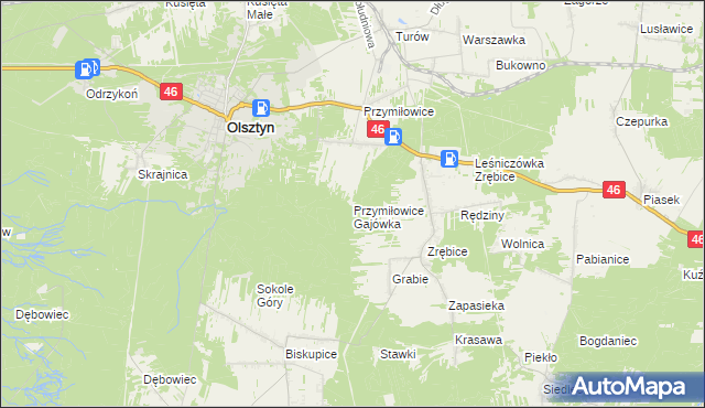 mapa Przymiłowice Gajówka, Przymiłowice Gajówka na mapie Targeo