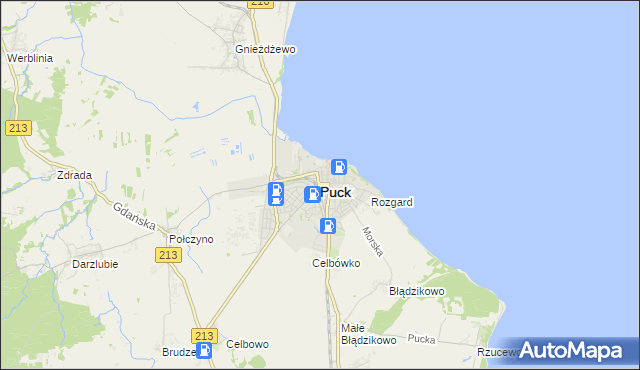 mapa Puck, Puck na mapie Targeo