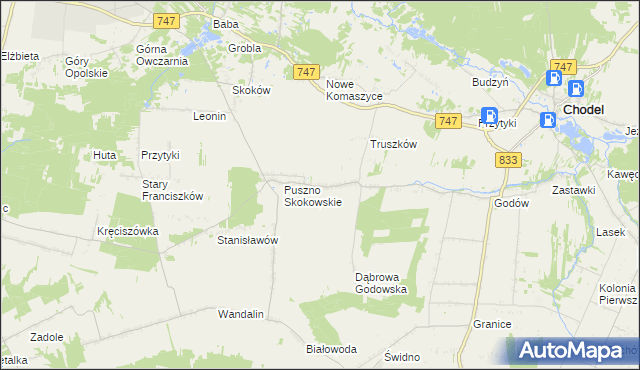 mapa Puszno Godowskie, Puszno Godowskie na mapie Targeo