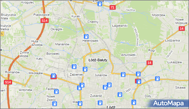 mapa Radogoszcz gmina Łódź, Radogoszcz gmina Łódź na mapie Targeo