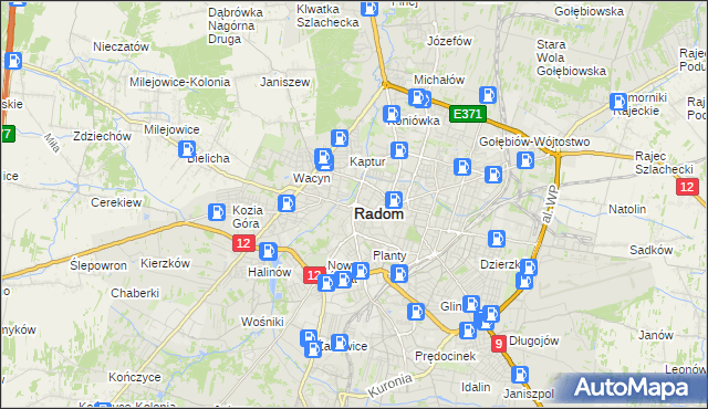 mapa Radomia, Radom na mapie Targeo