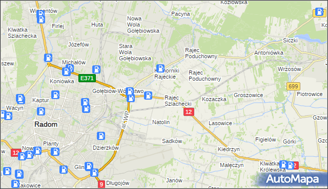 mapa Rajec Szlachecki, Rajec Szlachecki na mapie Targeo