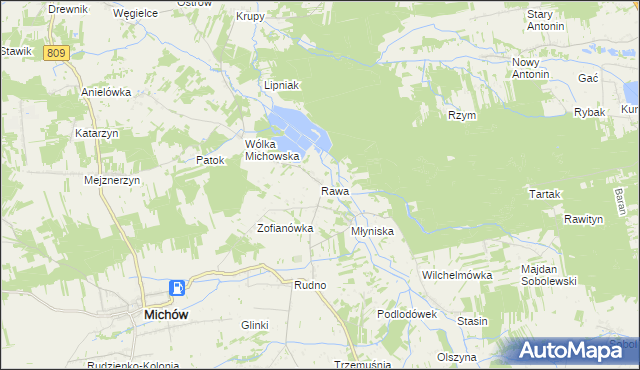 mapa Rawa, Rawa na mapie Targeo