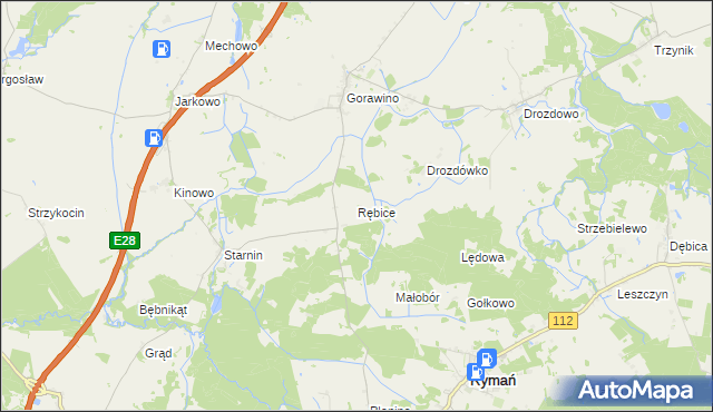 mapa Rębice, Rębice na mapie Targeo