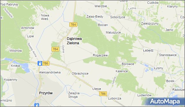 mapa Rogaczew, Rogaczew na mapie Targeo